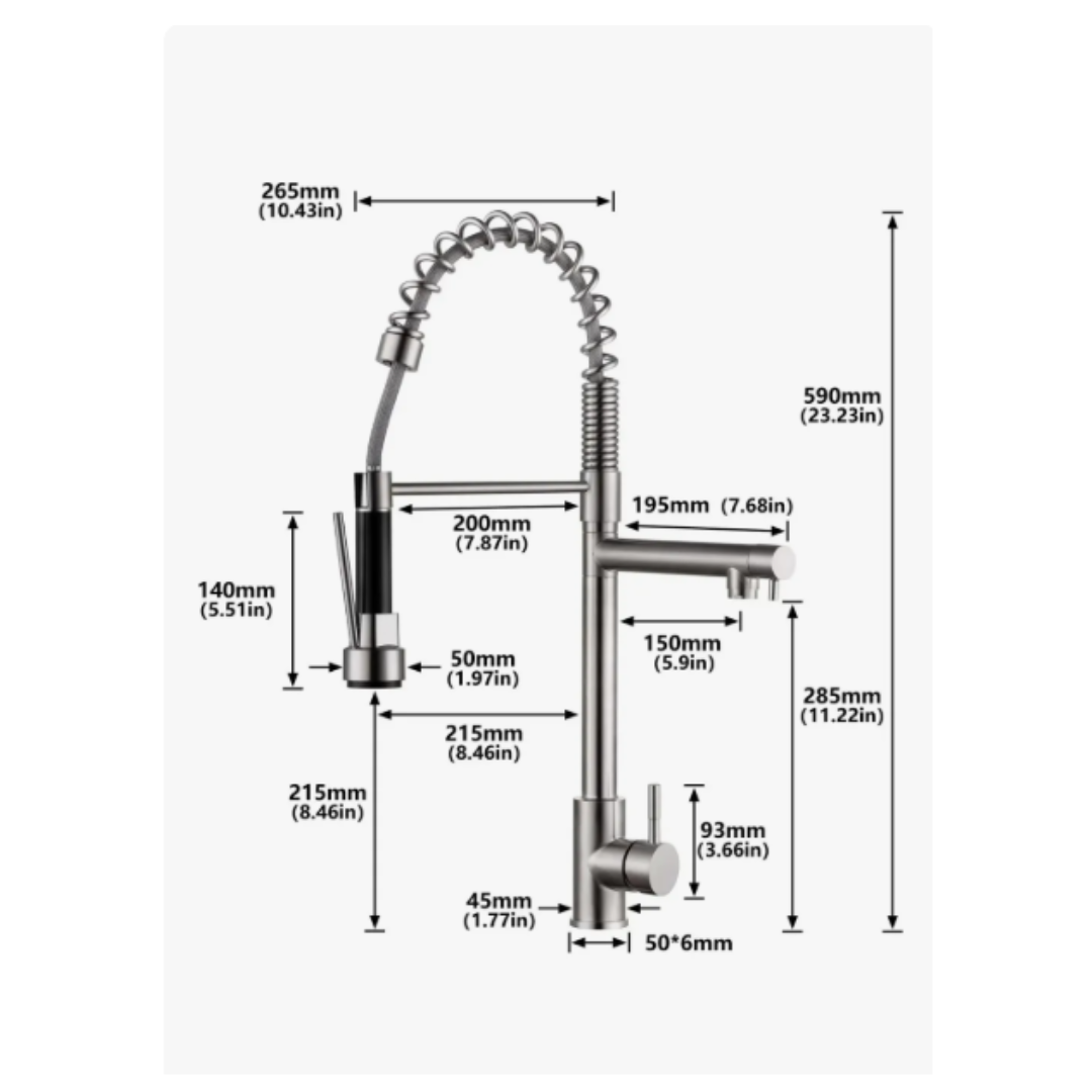 Grifo Monocomando 59 cm Con Canilla KF2201 - Marca SILCOOK - Imagen 2
