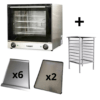Horno Convector Eléctrico MC600 Con Base y 6 Bandejas + 2 Perforadas - Marca SANTINI