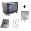 Horno Convector Eléctrico DELI con 6 bandejas + 2 Rejillas + Base - MORETTI