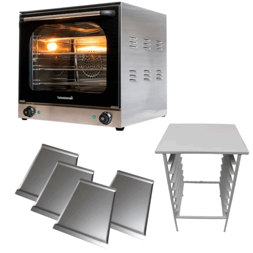 Horno Convector Eléctrico Doble Turbina 44x32 + Base y 8 Bandejas - Marca TURBOBLENDER