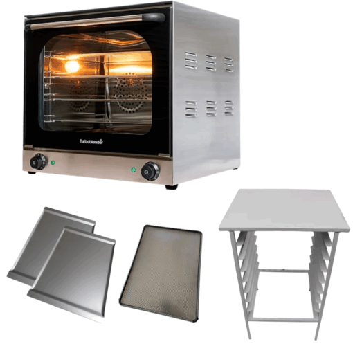 Horno Convector Eléctrico Doble Turbina 44x32 6 Bandejas + 2 Rejillas + Base - Marca TURBOBLENDER