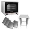 Horno Convector Eléctrico FD1A con 4 Bandejas + 4 Bandejas Extra + Base - Marca SILCOOK